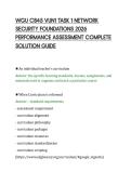 WGU C845 VUN1 TASK 1 NETWORK&NewLine;SECURITY FOUNDATIONS 2026&NewLine;PERFORMANCE ASSESSMENT COMPLETE&NewLine;SOLUTION GUIDE