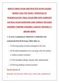 NUR210 FINAL EXAM &ndash; LATEST COMPLETE TEST BANK &vert; 200 REAL EXAM QUESTIONS &plus; CORRECT DETAILED ANSWERS & RATIONALES &vert; ALREADY GRADED A&plus; &lpar;BRAND NEW&excl;&excl;&rpar;
