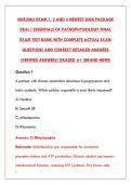  NUR2063 ESSENTIALS OF PATHOPHYSIOLOGY FINAL EXAM &ndash; LATEST 2026 COMPLETE PACKAGE DEAL &vert; 200 REAL EXAM QUESTIONS &plus; CORRECT DETAILED ANSWERS & RATIONALES &vert; ALREADY GRADED A&plus; &lpar;BRAND NEW&excl;&excl;&rpar;
