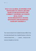 WGU C211 Global Economics for Managers OA and PA 2025&sol;2026 Bank Exam Questions and Correct Answers with Frequently Tested Questions and Rationales A&plus;