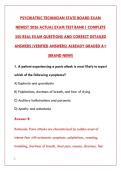 PSYCHIATRIC TECHNICIAN STATE BOARD EXAM 2026 &ndash; COMPLETE TEST BANK WITH 350 REAL QUESTIONS & VERIFIED ANSWERS