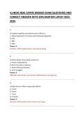 ILLINOIS REAL ESTATE BROKER EXAM QUESTIONS AND &NewLine;CORRECT ANSWER WITH EXPLANATION LATEST 2025&NewLine;2026