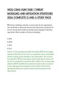 WGU C845 VUN1 TASK 1 THREAT&NewLine;MODELING AND MITIGATION STRATEGIES&NewLine;2026 COMPLETE Q AND A STUDY PACK