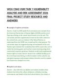 WGU C845 VUN1 TASK 1 VULNERABILITY&NewLine;ANALYSIS AND RISK ASSESSMENT 2026&NewLine;FINAL PROJECT STUDY RESOURCE AND&NewLine;ANSWERS