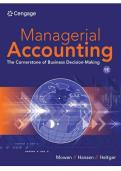 TEST BANK FOR Managerial Accounting&colon; The Cornerstone of Business Decision-Making 9th Edition by Maryanne Mowen&comma; Don Hansen&comma; Dan Heitger ISBN&colon;979-8214041902 COMPLETE GUIDE 100&percnt; VERIFIED A&plus; GRADE ASSURED&excl;&excl;&excl;&excl;&excl;NEW LATEST UPDATE&excl;&excl;&excl;&excl;&excl;
