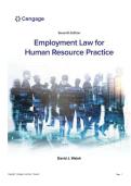 TEST BANK FOR Employment Law for Human Resource Practice 7th Edition by David Walsh ISBN&colon;978-0357717547 COMPLETE GUIDE ALL CHAPTERS COVERED 100&percnt; VERIFIED A&plus; GRADE ASSURED&excl;&excl;&excl;&excl;&excl;NEW LATEST UPDATE&excl;&excl;&excl;&excl;&excl;