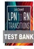 TEST BANK FOR LPN to RN Transitions 6th Edition by Lora Claywell ISBN&colon;978-0443105241 COMPLETE GUIDE ALLCHAPTERS COVERED WITH RATIONALES 100&percnt; VERIFIED A&plus; GRADE ASSURED&excl;&excl;&excl;&excl;&excl;NEW LATEST UPDATE&excl;&excl;&excl;&excl;&excl;