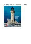 Test bank for Loose-Leaf for Managerial Accounting&NewLine;by Ray H&period; Garrison &lpar;Author&rpar;&comma; Eric Noreen &lpar;Author&rpar;&comma; Peter C&period; Brewer &lpar;Author&rpar;  all pages fully covered with test questions and answers graded A&plus;