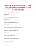HESI LPN-ADN HESI ENTRANCE EXAM &lpar;2026-2027&rpar; MOBILITY EXAMS GRADED A 100&percnt; VERIFIED