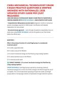 CWEA MECHANICAL TECHNOLOGIST GRADE 3 EXAM PRACTICE QUESTIONS & VERIFIED ANSWERS WITH RATIONALES &vert; 2026 UPDATED STUDY GUIDE PDF &lpar;JUST RELEASED&rpar;