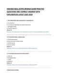 INDIANA REAL ESTATE BROKER EXAM PRACTICE &NewLine;QUESTIONS AND CORRECT ANSWER WITH &NewLine;EXPLANATION LATEST 2025-2026