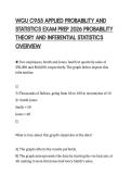 WGU C955 APPLIED PROBABILITY AND&NewLine;STATISTICS EXAM PREP 2026 PROBABILITY&NewLine;THEORY AND INFERENTIAL STATISTICS&NewLine;OVERVIEW