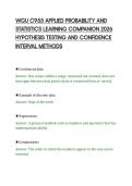 WGU C955 APPLIED PROBABILITY AND&NewLine;STATISTICS LEARNING COMPANION 2026&NewLine;HYPOTHESIS TESTING AND CONFIDENCE&NewLine;INTERVAL METHODS