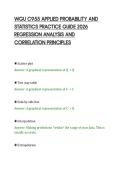 WGU C955 APPLIED PROBABILITY AND&NewLine;STATISTICS PRACTICE GUIDE 2026&NewLine;REGRESSION ANALYSIS AND&NewLine;CORRELATION PRINCIPLES&NewLine;