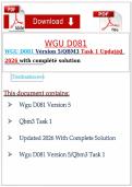 WGU D081 Version 5 QBM3 Task 1 Updated 2026 with Complete Solution A&plus;&NewLine;