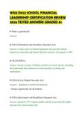 WGU D023 SCHOOL FINANCIAL&NewLine;LEADERSHIP CERTIFICATION REVIEW&NewLine;2026 TESTED ANSWERS GRADED A&plus;