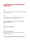 Texas State Mortuary Law Exam Questions And Verified Answers&vert; Latest Update 2026&sol;27
