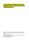 ACLS Provider Exam Questions and Answers &lpar;Latest 2026 &sol; 2027&rpar; &ndash; Verified AHA Study Guide & Megacode Solutions