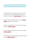 Bio 322 Exam 2 Newest 2026 Questions and &NewLine;Correct Detailed Answers Already Graded A&plus; 