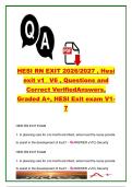 HESI RN Exit Exam V1&ndash;V7 2026&ndash;2027 &vert; 3&comma;500&plus; Questions and Verified Answers &vert; Medical-Surgical&comma; Pharmacology&comma; Pediatrics&comma; Maternity&comma; Mental Health&comma; Leadership & NCLEX-RN Review &vert; Comprehensive Nursing Exit Exam