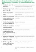 Comprehensive Maternal and Newborn Nursing Study Guide - Verified Questions and Answers - A&plus; Guaranteed Success Exam Prep