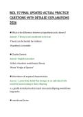 BIOL 117 FINAL UPDATED ACTUAL PRACTICE &NewLine;QUESTIONS WITH DETAILED EXPLANATIONS &NewLine;2026
