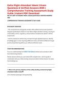 Delta Flight Attendant Week 3 Exam Questions & Verified Answers 2026 &vert; Comprehensive Training Assessment Study Guide &vert; Instant PDF Download