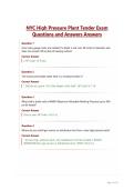 NYC High Pressure Plant Tender Exam Questions and Answers Answers