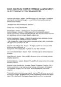 BUSA 4980 FINAL EXAM STRATEGIC MANAGEMENT QUESTIONS WITH VERIFIED ANSWERS