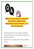 WGU Assessment in Special Education 2026 Test Bank &vert; D002 Assessment in Special Education &vert; 50&plus; Exam Questions & Answers &vert; IEP Development&comma; RTI&comma; IDEA Disability Categories &vert; Western Governors University &lpar;WGU&rpar;