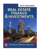 TEST BANK FOR Real Estate Finance and Investments 17th Edition 2024 Release by Jeffrey Fisher&comma;William Brueggeman ISBN&colon;978-1264892884 COMPLETE GUIDE ALL CHAPTERS COVERED 100&percnt; VERIFIED A&plus; GRADE ASSURED&excl;&excl;&excl;&excl;NEW LATEST UPDATE&excl;&excl;&excl;