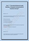 &ast; &ast;&ast;The NCLEX-RN Mental Health &NewLine;Marathon&colon; Therapeutic Communication & &NewLine;Psychiatric Nursing&ast;&ast;