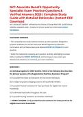NYC Associate Benefit Opportunity Specialist Exam Practice Questions & Verified Answers 2026 &vert; Complete Study Guide with Detailed Rationales &vert; Instant PDF Download