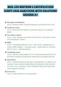 BIOL 221 UPDATED EXAM CERTIFICATION TEST &NewLine;2026 QUESTIONS AND VERIFIED ANSWERS &NewLine;ALREADY PASSED