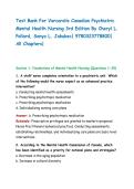 Test Bank For Varcarolis Canadian Psychiatric Mental Health Nursing 3rd Edition By Cheryl