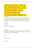 NPTE Practice Questions and Answers All Verified & Updated 2026 A&plus;