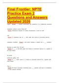 Final Frontier&colon; NPTE Practice Exam 2 Questions and Answers Updated 2026
