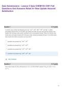Quiz Submissions - Lesson 5 Quiz CHEM134 C001 Fall   Questions And Answers Rated A&plus; New Update Assured Satisfaction