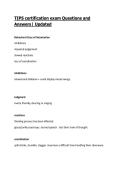 TIPS certification exam Questions and Answers&vert; Updated