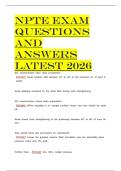 NPTE  latest 2026 &vert; 2027 package deal Questions and Answers All Verified