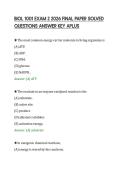 BIOL 1001 EXAM 2 2026 FINAL PAPER SOLVED &NewLine;QUESTIONS ANSWER KEY APLUS