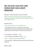 BIOL 1001 EXAM 2 2026 STUDY GUIDE &NewLine;REVISION SHEET CORE CONCEPT &NewLine;BREAKDOWN