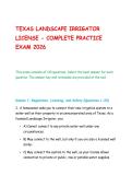 TEXAS LANDSCAPE IRRIGATOR&NewLine;LICENSE - COMPLETE PRACTICE&NewLine;EXAM 2026