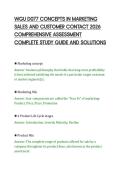 WGU D077 CONCEPTS IN MARKETING&NewLine;SALES AND CUSTOMER CONTACT 2026&NewLine;COMPREHENSIVE ASSESSMENT&NewLine;COMPLETE STUDY GUIDE AND SOLUTIONS