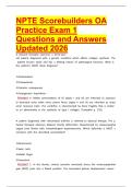 NPTE Scorebuilders OA Practice Exam 1 Questions and Answers Updated 2026