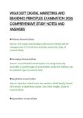 WGU D077 DIGITAL MARKETING AND&NewLine;BRANDING PRINCIPLES EXAMINATION 2026&NewLine;COMPREHENSIVE STUDY NOTES AND&NewLine;ANSWERS