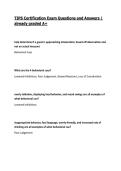 TIPS Certification Exam Questions and Answers &vert; already graded A&plus;