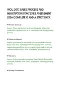 WGU D077 SALES PROCESS AND&NewLine;NEGOTIATION STRATEGIES ASSESSMENT&NewLine;2026 COMPLETE Q AND A STUDY PACK