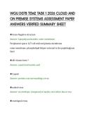 WGU D078 TEM2 TASK 1 2026 CLOUD AND&NewLine;ON PREMISE SYSTEMS ASSESSMENT PAPER&NewLine;ANSWERS VERIFIED SUMMARY SHEET