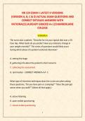 NR 224 EXAM 1 LATEST 4 VERSIONS &NewLine;&lpar;VERSION A&comma; B&comma; C & D&rpar; ACTUAL EXAM QUESTIONS AND CORRECT DETAILED ANSWERS WITH RATIONALES&vert;ALREADY GRADED A&plus;&vert;&vert;CHAMBERLAINE COLLEGE&NewLine;
